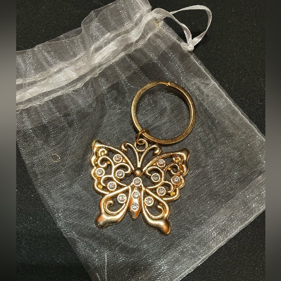 Golden Butterfly Keychain - Picture 2 of 2